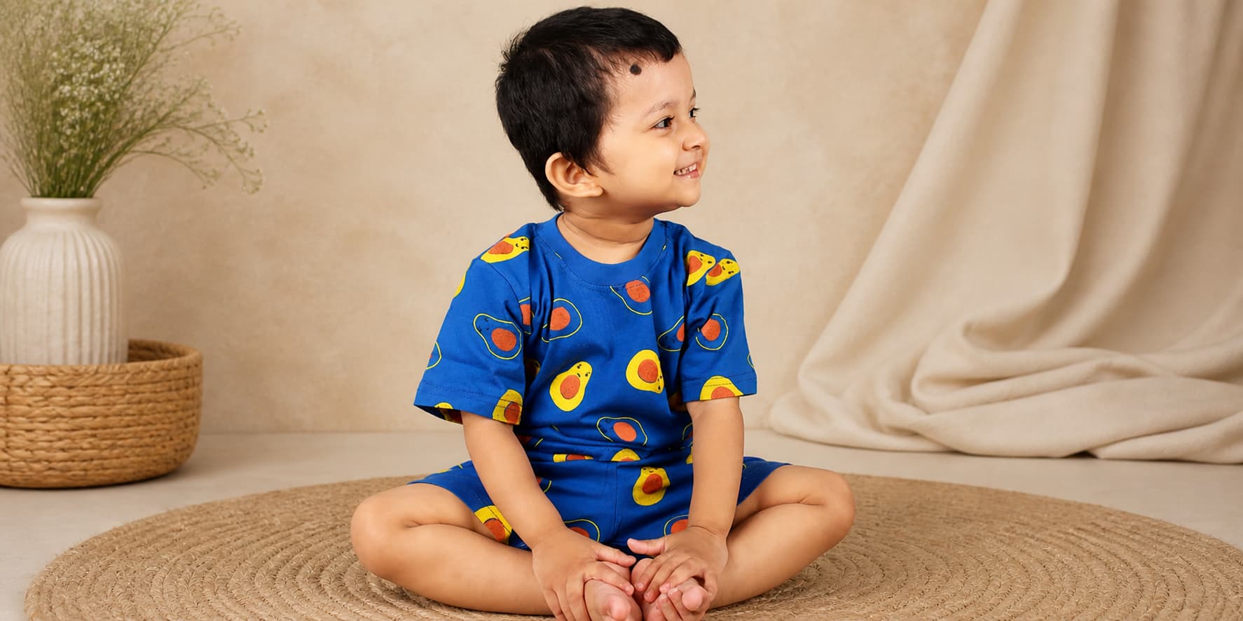 avocado sleeved baby t-shirt