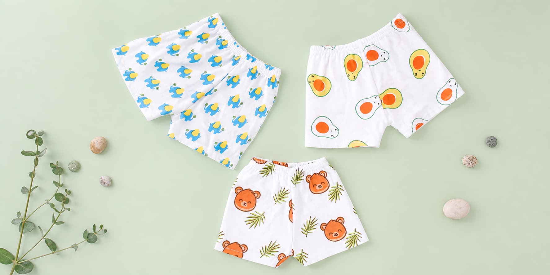 gender neutral muslin shorts