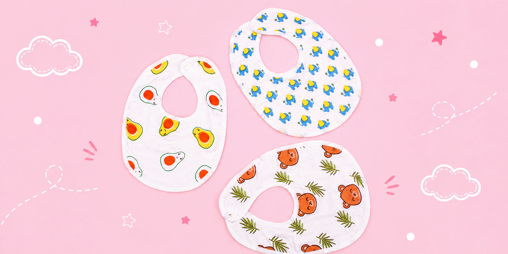 infant feeding bib with print
