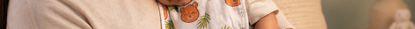 teddy print muslin baby bib