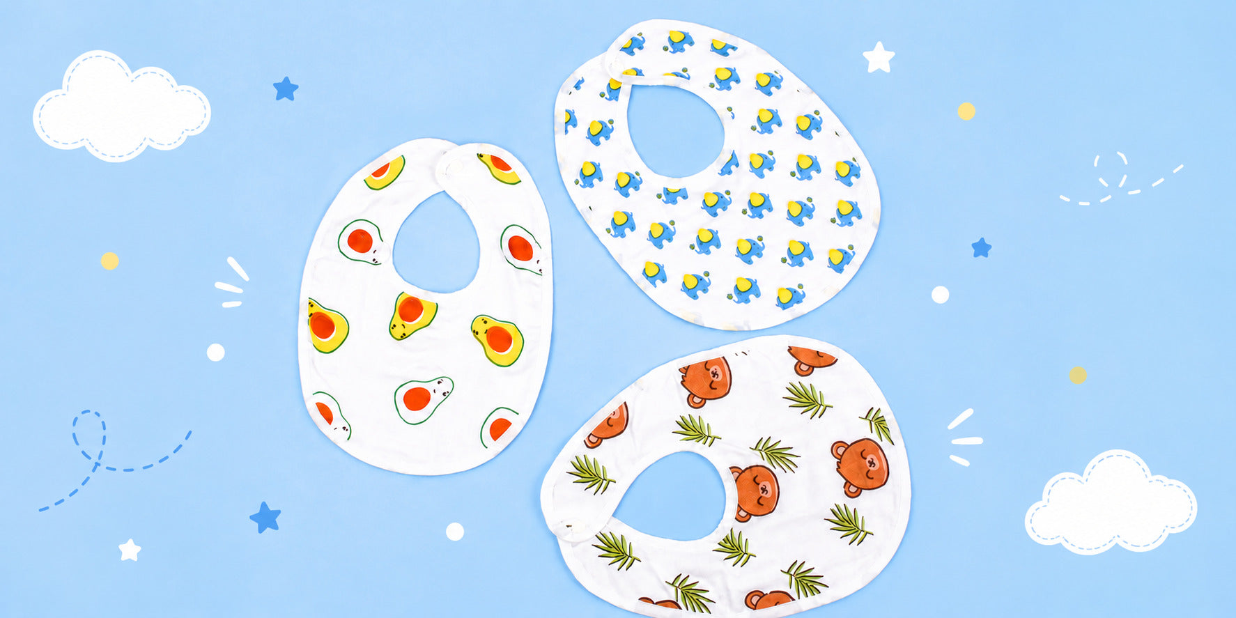 muslin cotton baby bib set