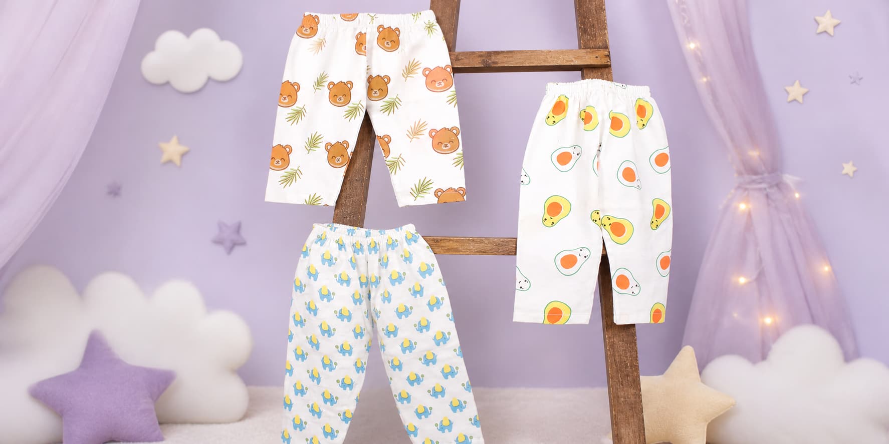muslin cotton baby pants 3 pack