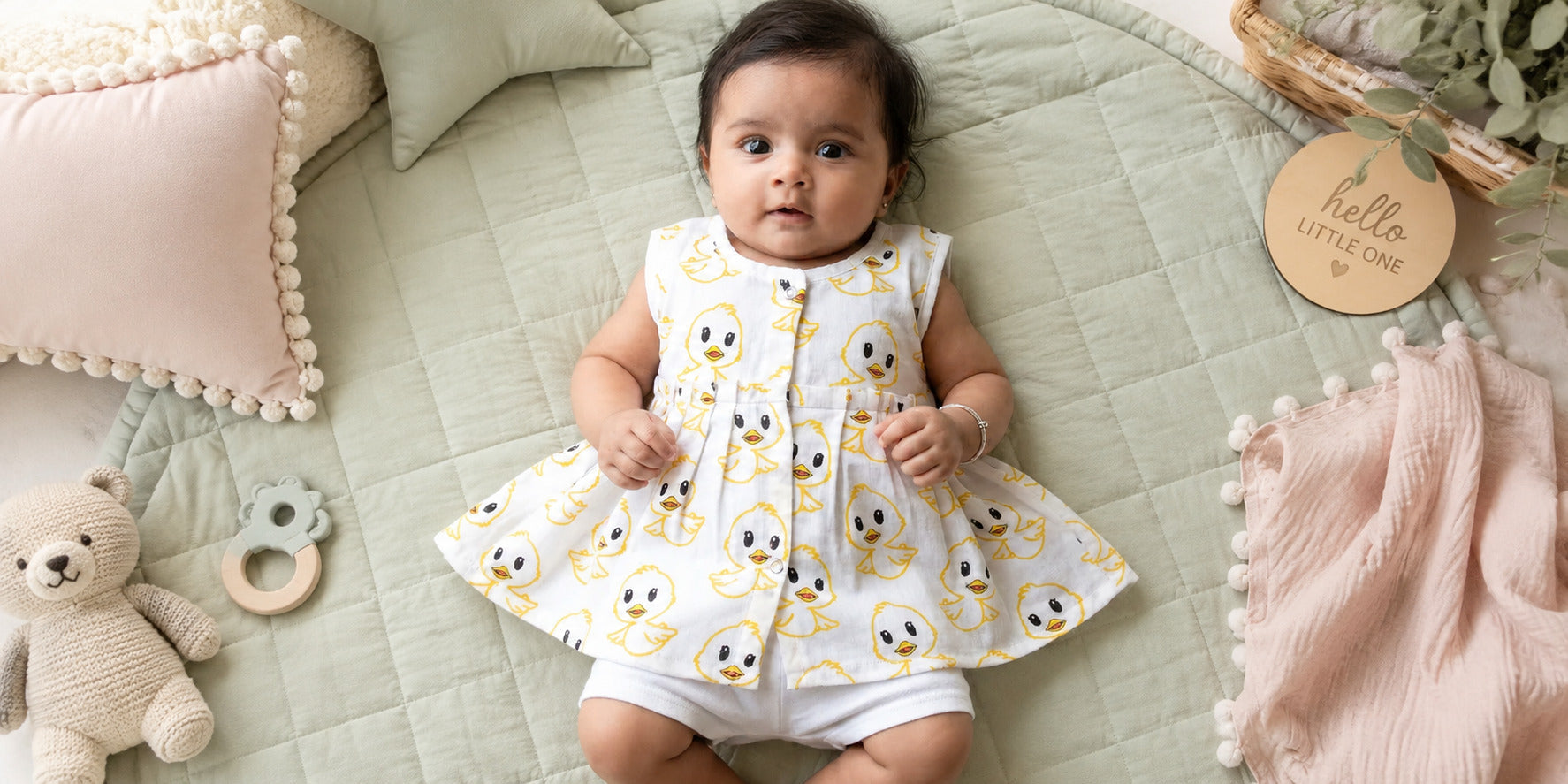 pleated frock for newborns muslin