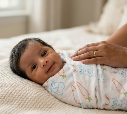 Soft Cotton Muslin Baby Swaddle | Lightweight & Breathable for Newborns