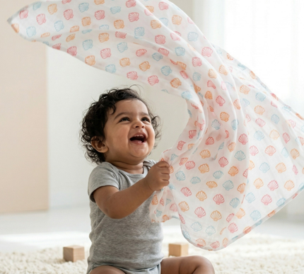 Set of 3 Soft Cotton Muslin Baby Swaddles | Lightweight, Breathable & Gentle Wraps