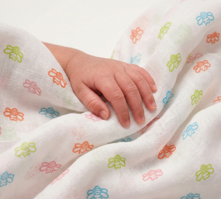 Set of 3 Soft Cotton Muslin Baby Swaddles | Lightweight, Breathable & Gentle Wraps