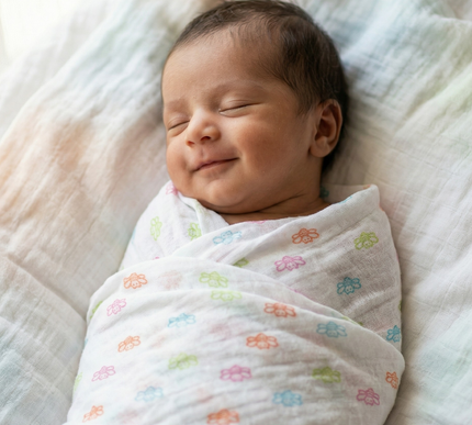 Set of 3 Soft Cotton Muslin Baby Swaddles | Lightweight, Breathable & Gentle Wraps