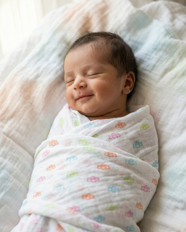 Set of 3 Soft Cotton Muslin Baby Swaddles | Lightweight, Breathable & Gentle Wraps