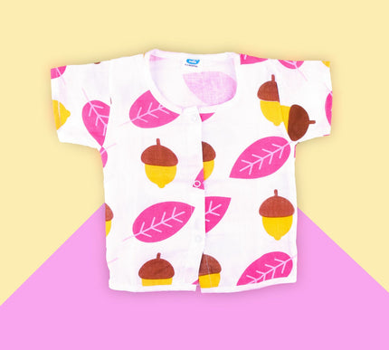 Soft Muslin Cotton Baby Jhabla | Half Sleeve Front-Open Infant Jhabla