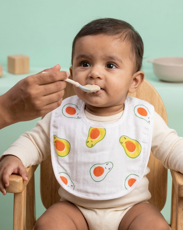 Playful Prints Muslin Baby Bib – Soft & Absorbent Cotton Bib for Boys and Girls