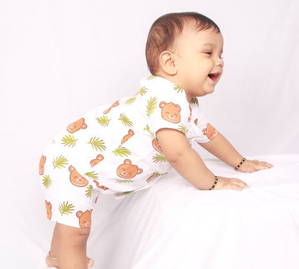 Soft Muslin Cotton Baby Jhabla | Half Sleeve Front-Open Infant Jhabla