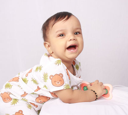 Soft Muslin Cotton Baby Jhabla | Half Sleeve Front-Open Infant Jhabla