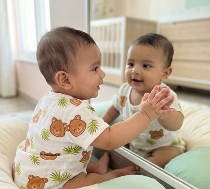 Soft Muslin Cotton Baby Jhabla | Half Sleeve Front-Open Infant Jhabla
