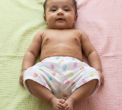 Muslin Cotton Baby Shorts Set of 3 | Honey Bee, Seashell & Ice Cream Prints | Lightweight & Breathable