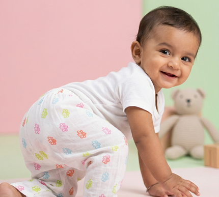 Soft Muslin Cotton Baby Full Pants | Breathable Unisex Bottoms for Newborns & Toddlers
