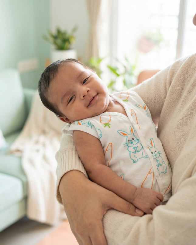 Soft Muslin Cotton Sleeveless Baby Jhabla | Front-Open Infant Jhabla