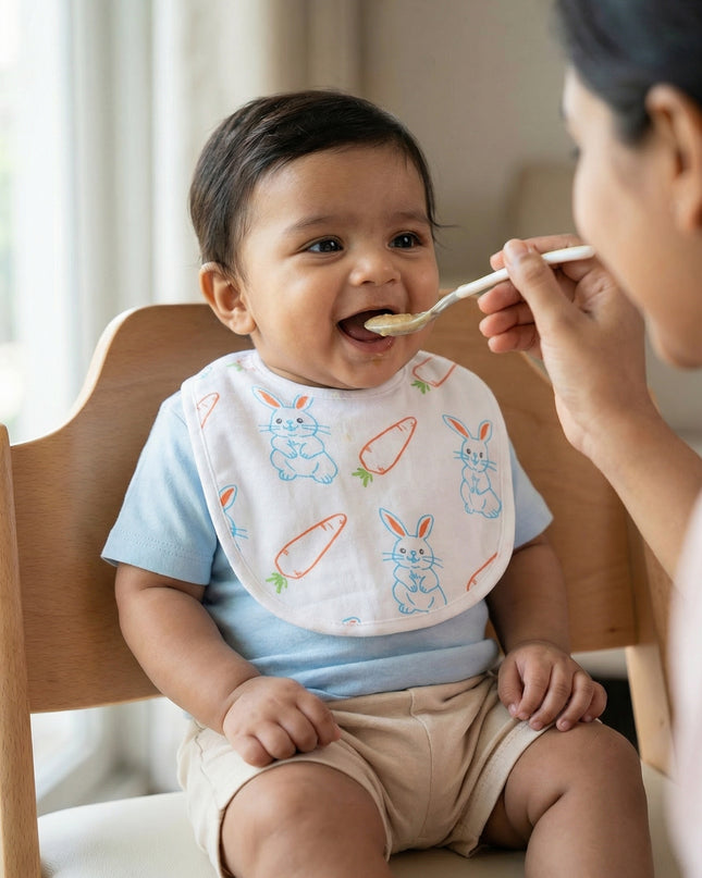 Playful Prints Muslin Baby Bib – Soft & Absorbent Cotton Bib for Boys and Girls