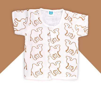 Soft Muslin Cotton Baby Jhabla | Half Sleeve Front-Open Infant Jhabla