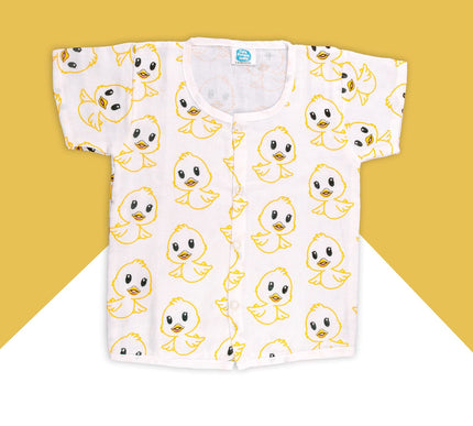 Soft Muslin Cotton Baby Jhabla | Half Sleeve Front-Open Infant Jhabla