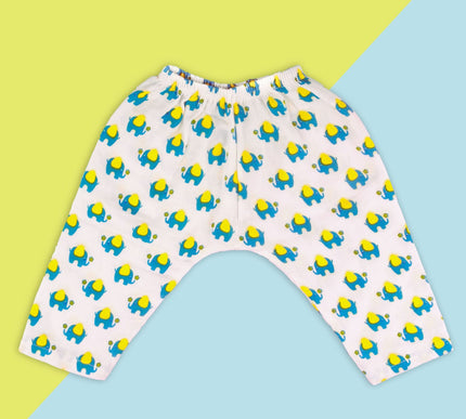 Muslin Cotton Baby Full Pants Set of 3 | Avocado, Elephant & Bear and Leaf Prints | Lightweight & Breathable