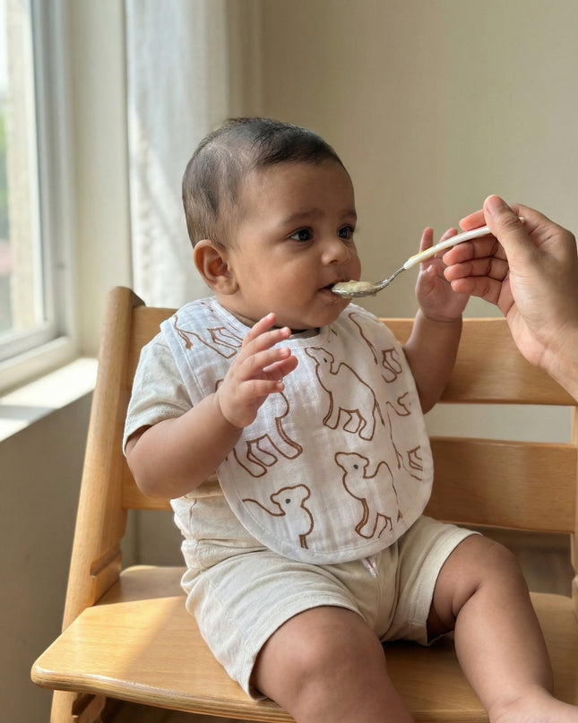 Playful Prints Muslin Baby Bib – Soft & Absorbent Cotton Bib for Boys and Girls