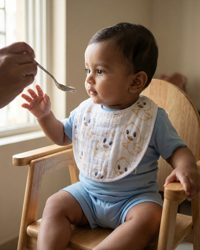 Playful Prints Muslin Baby Bib – Soft & Absorbent Cotton Bib for Boys and Girls