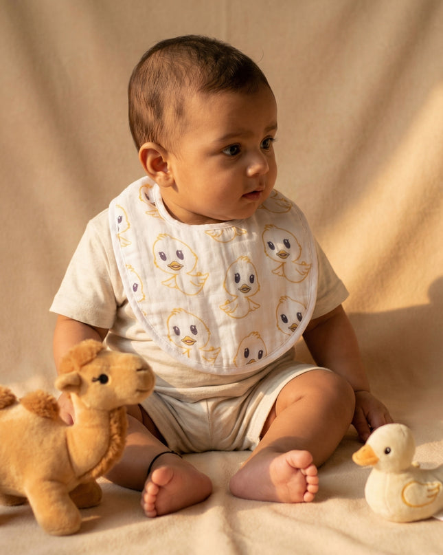 Playful Prints Muslin Baby Bib – Soft & Absorbent Cotton Bib for Boys and Girls