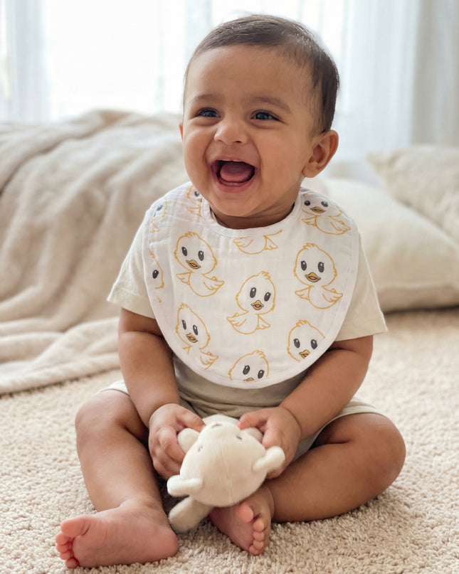 Playful Prints Muslin Baby Bib – Soft & Absorbent Cotton Bib for Boys and Girls