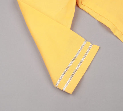 Haridra Yellow Striped Kurta Set with Pajama | Boys Ethnic Wear