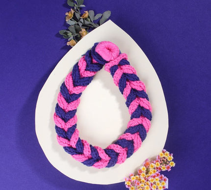 Pink and Red Handmade Crochet Choker for Girls | Handcrafted Accessory for 1 to 3 Years