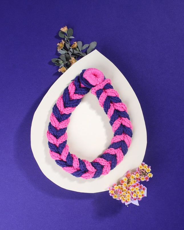 Pink and Red Handmade Crochet Choker for Girls | Handcrafted Accessory for 1 to 3 Years