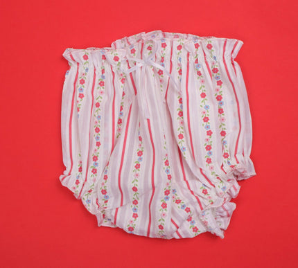 Adorable Striped Floral Baby Frock with Bloomers | Lace Hem Dress with Pockets for Baby Girls