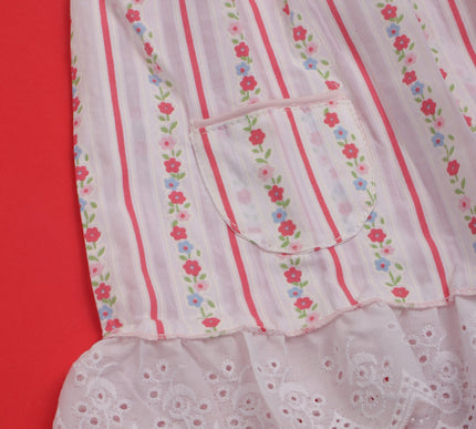 Adorable Striped Floral Baby Frock with Bloomers | Lace Hem Dress with Pockets for Baby Girls