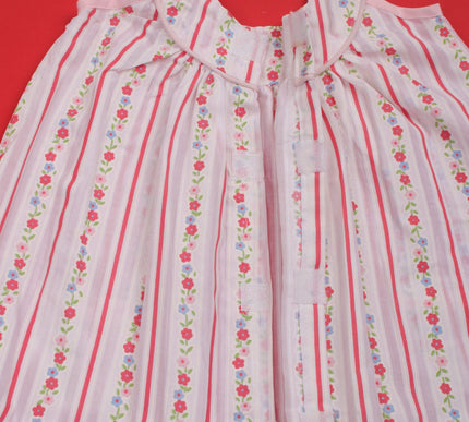 Adorable Striped Floral Baby Frock with Bloomers | Lace Hem Dress with Pockets for Baby Girls