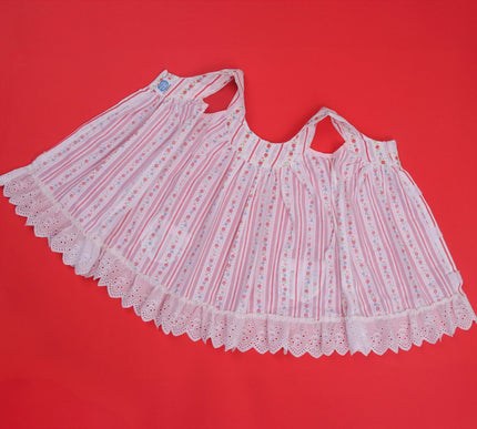 Adorable Striped Floral Baby Frock with Bloomers | Lace Hem Dress with Pockets for Baby Girls