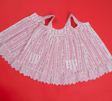 Adorable Striped Floral Baby Frock with Bloomers | Lace Hem Dress with Pockets for Baby Girls