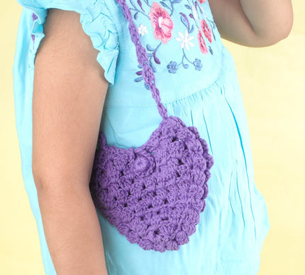 Handmade Crochet Heart Bag for Girls | Trendy & Cute Accessory in Purple and Red