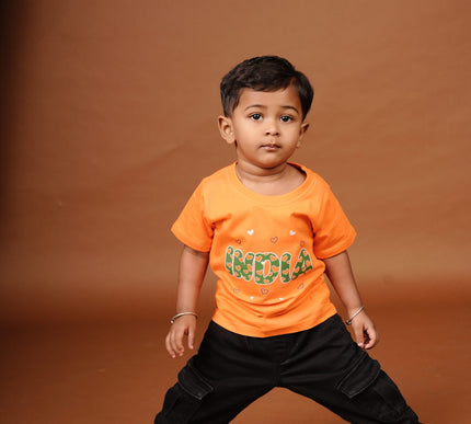 India Print Baby T-Shirt for Boys & Girls | Soft Cotton Kids Tee