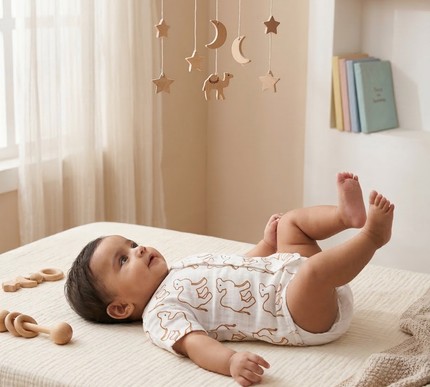 Soft Muslin Cotton Baby Jhabla | Half Sleeve Front-Open Infant Jhabla