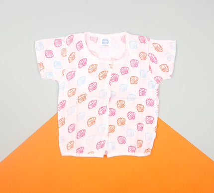Soft Muslin Cotton Baby Jhabla | Half Sleeve Front-Open Infant Jhabla