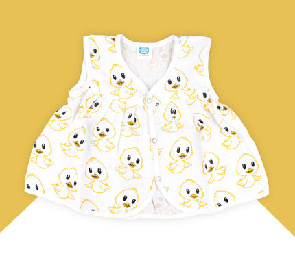 Soft Muslin Flared Frock for Baby Girls | Front Button Sleeveless Dress | Breathable & Comfortable