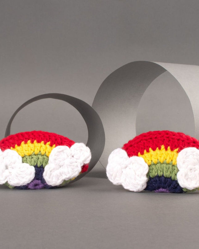 Rainbow Cloud Crochet Hair Clips – Handcrafted Colorful Accessories for Babies & Kids