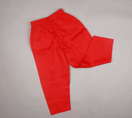 Divit Beige Kurta Set with Red Pajama | Boys Ethnic Wear