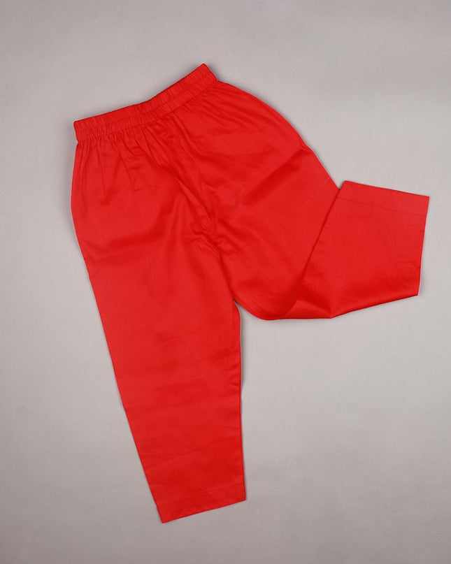 Divit Beige Kurta Set with Red Pajama | Boys Ethnic Wear