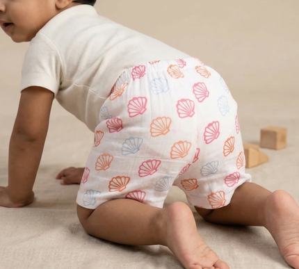 Soft Muslin Cotton Baby Shorts | Breathable Unisex Bottoms for Infants & Toddlers