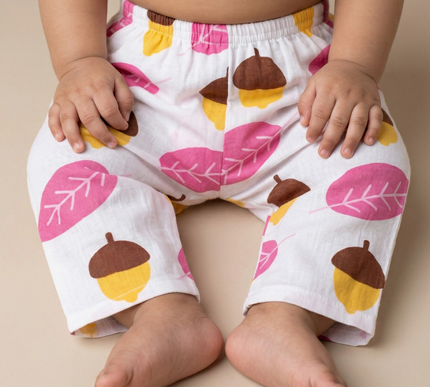 Soft Muslin Cotton Baby Full Pants | Breathable Unisex Bottoms for Newborns & Toddlers