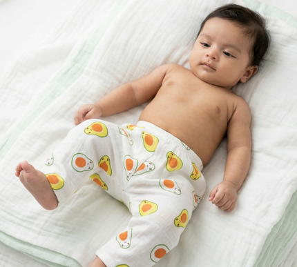 Soft Muslin Cotton Baby Full Pants | Breathable Unisex Bottoms for Newborns & Toddlers