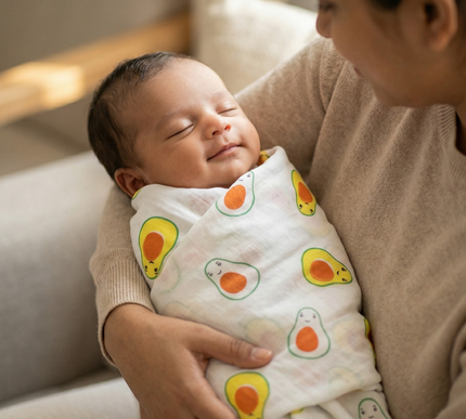 Soft Cotton Muslin Baby Swaddle | Lightweight & Breathable for Newborns