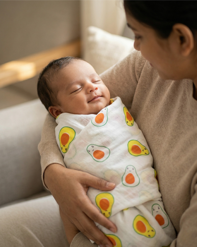 Soft Cotton Muslin Baby Swaddle | Lightweight & Breathable for Newborns