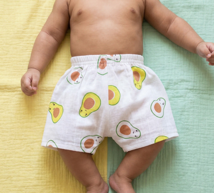 Soft Muslin Cotton Baby Shorts | Breathable Unisex Bottoms for Infants & Toddlers